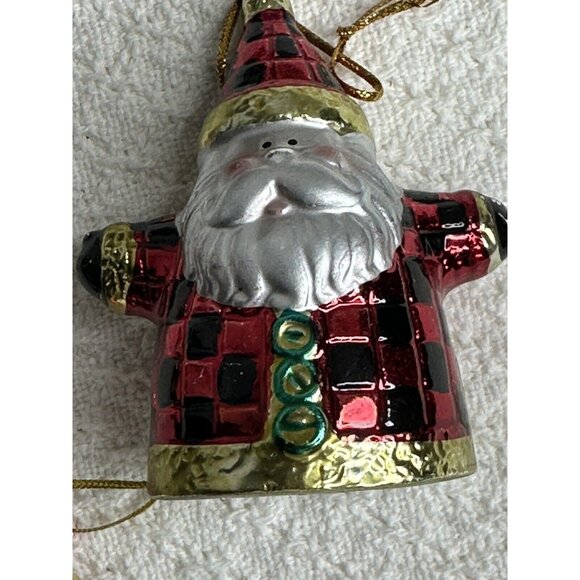 Christmas Tree Santa Claus Ornaments with Hangers 8 ea Small 3" Holiday Jolly - Picture 11 of 12
